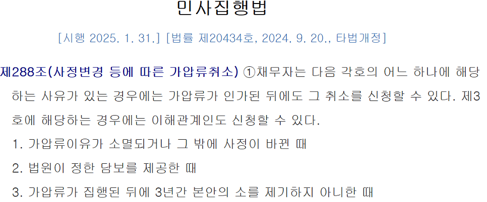 사정변경에 따른 부동산 가압류 취소 신청의 법리 이미지 1